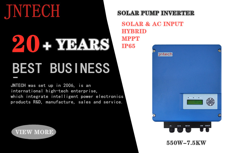 JNTECH Solarwasserpumpen-Wechselrichter, dreiphasig (0,55–7,5 kW), Hybrid für Pumpensystem